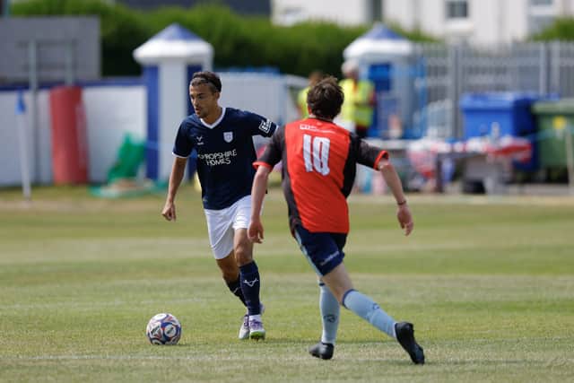 Tom Sang of Shrewsbury Town against FC Isle of Man