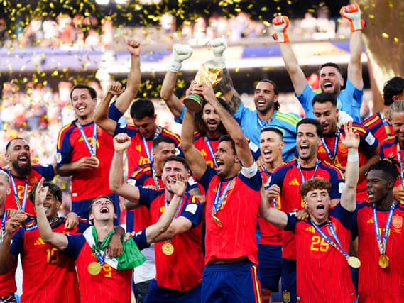 Spain lift the trophy