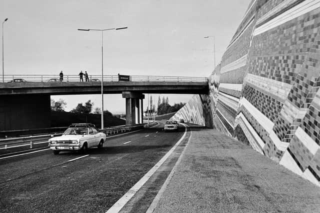 November 4, 1981 - opening day for Telford's new Queensway extension, with the tiled wall a landmark feature