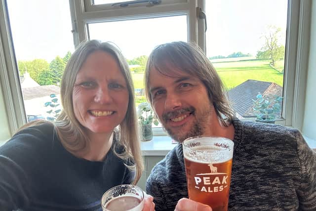 Simon and Rhea Alton at The Druid Inn, Birchover, where Simon's father Bob was born while his grandfather Sidney was landlord