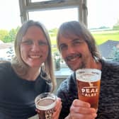Simon and Rhea Alton at The Druid Inn, Birchover, where Simon's father Bob was born while his grandfather Sidney was landlord