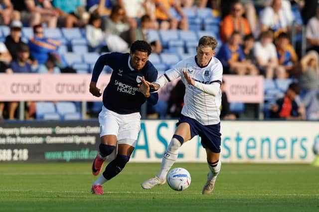 Arkell Jude-Boyd of Shrewsbury Town against Everton Under-21s