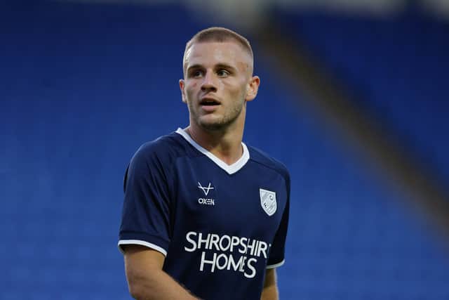 Reuben Falding in action for Shrewsbury Town during pre-season