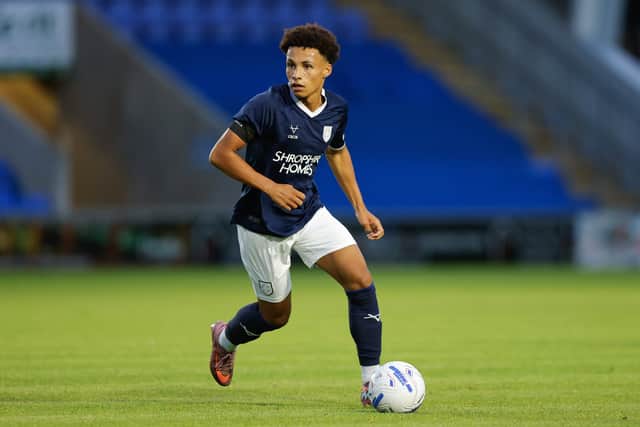 Will Gray in action for Shrewsbury Town