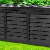 The weather-resistant garden storage box is available in 300-litre and 320-litre sizes from £29.99
