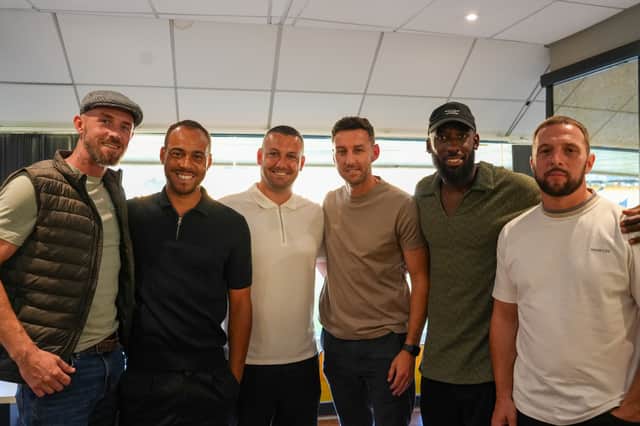 From left: Liam Hughes, Elliott Bennett, Martyn Allard, Drew Canavan, Amari Morgan-Smith, Alec Roberts