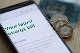 An energy bill displayed on a mobile phone