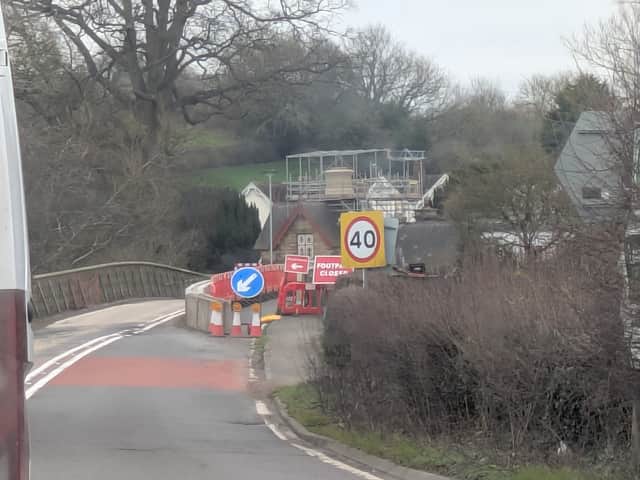 Temporary measures were put in place on the A49 Onibury Bridge after a tractor crashed into it.