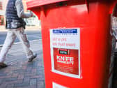 A knife bin in central London