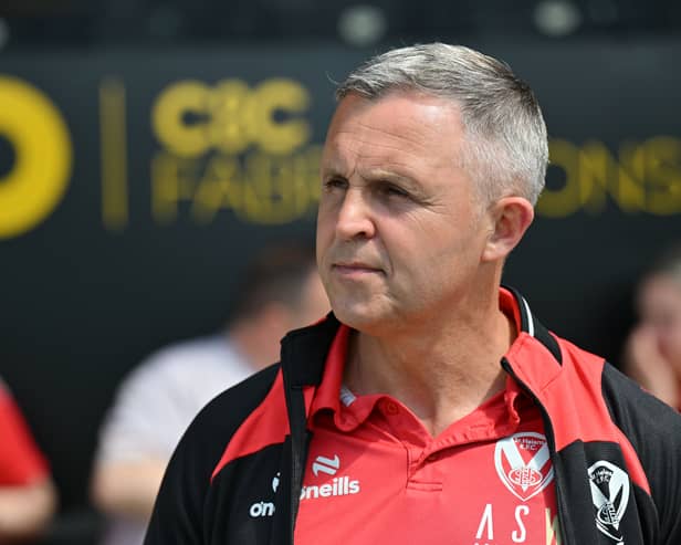 St Helens coach Paul Rowley before a game