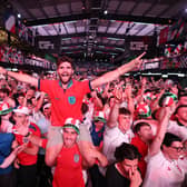 Fans watching England v Mexico