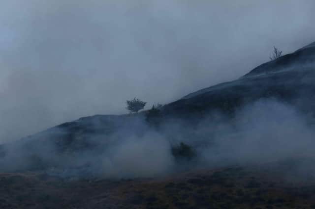 Smoke on Hanter Hill during the wildfire.