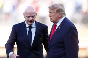 FIFA president Gianni Infantino, left, pictured at the World Cup final alongside US President Donald Trump
