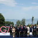 World leaders pose for pictures at the G7 summit