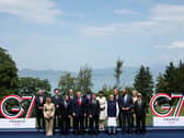 World leaders pose for pictures at the G7 summit