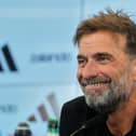 Jurgen Klopp smiles at a press conference