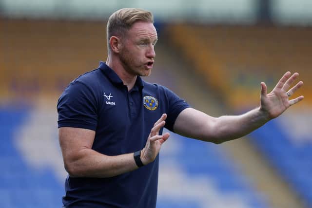 Shrewsbury Town boss Gavin Cowan during the clash