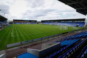 A general view of The Croud Meadow stadium, home of Shrewsbury Town