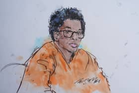 Court sketch of D4vd