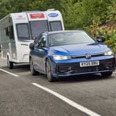 A caravan being towed
