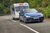 A caravan being towed