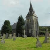 The cemetery at Cwmdauddwr at St Bride's Church