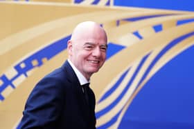 FIFA president Gianni Infantino arrives at the World Cup final