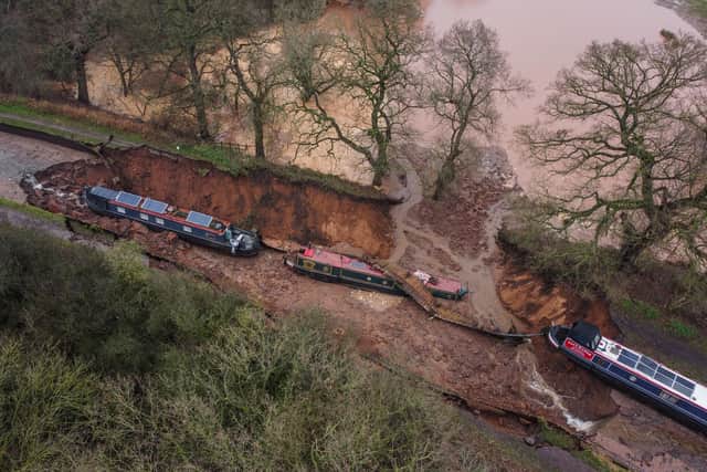 The breach happened on the Llangollen Canal near New Mills Lift Bridge (Andy Kelvin/PA)