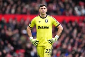 Aston Villa goalkeeper Emi Martinez has been linked with a move away this summer. (Martin Rickett/PA)