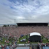Fans attending a homecoming celebration for the Mayo Gaelic football players in Castlebar, Co Mayo
