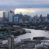 A view of Canary Wharf and the River Thames
