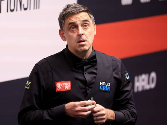 Ronnie O’Sullivan during a match at the World Championship