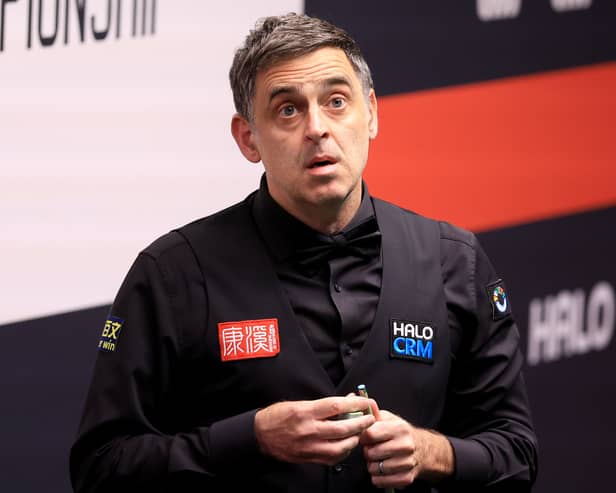 Ronnie O’Sullivan during a match at the World Championship
