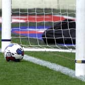 Football and goal posts