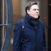 Premier League chief executive Richard Masters pictured leaving a shareholders' meeting in London