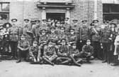 Posing outside the Elephant and Castle before going off to war - some never to see home again