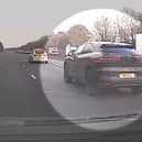 The car being pulled over by police