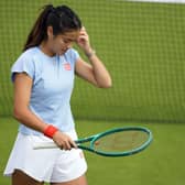 Emma Raducanu during a practice session at Wimbledon