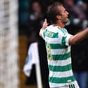 Benjamin Nygren celebrates scoring for Celtic