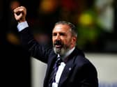 Derek Mcinnes raises his fist