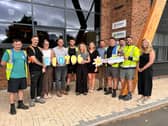 Steph Smith from Lingen Davies (far right) with staff from Lowfield Timber Frames and SJ Roberts