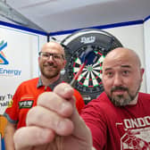 James Vukmirovic went toe to toe in a special darts challenge against Mark Webster