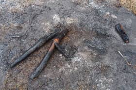 The smouldering bonfire found on Tuesday (Ellesmere Fire Station)