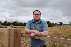 Councillor James Owen at the Oswestry site that is being earmarked for disposal
