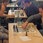 Nick Rutter, left, and Nigel Ferrington, doing battle here in a past tournament, have both been Shropshire chess’ individual champion multiple times