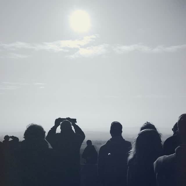 People on Lyth Hill gathering for the 2015 partial eclipse