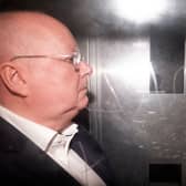 Peter Murrell in a prison van