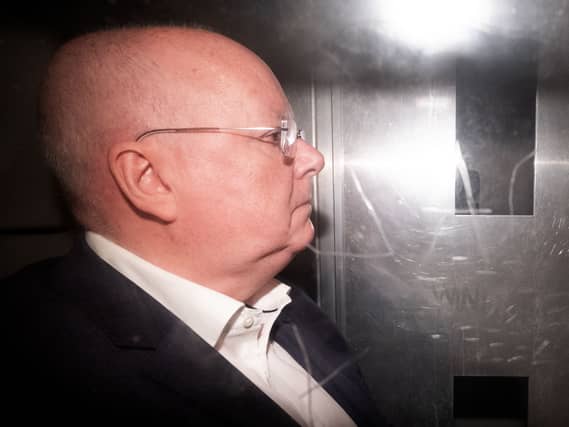 Peter Murrell in a prison van