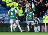 Callum Wright, right, celebrates