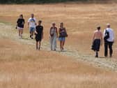 People walk on on Hampstead Heath